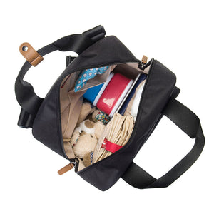Babymel eco changing nappy bag convertible backpack, Georgi Black, internal view, recycled material, black unisex nappy bag