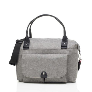 Babymel nappy bag, Jade Grey, front view, grey, handbag baby bag