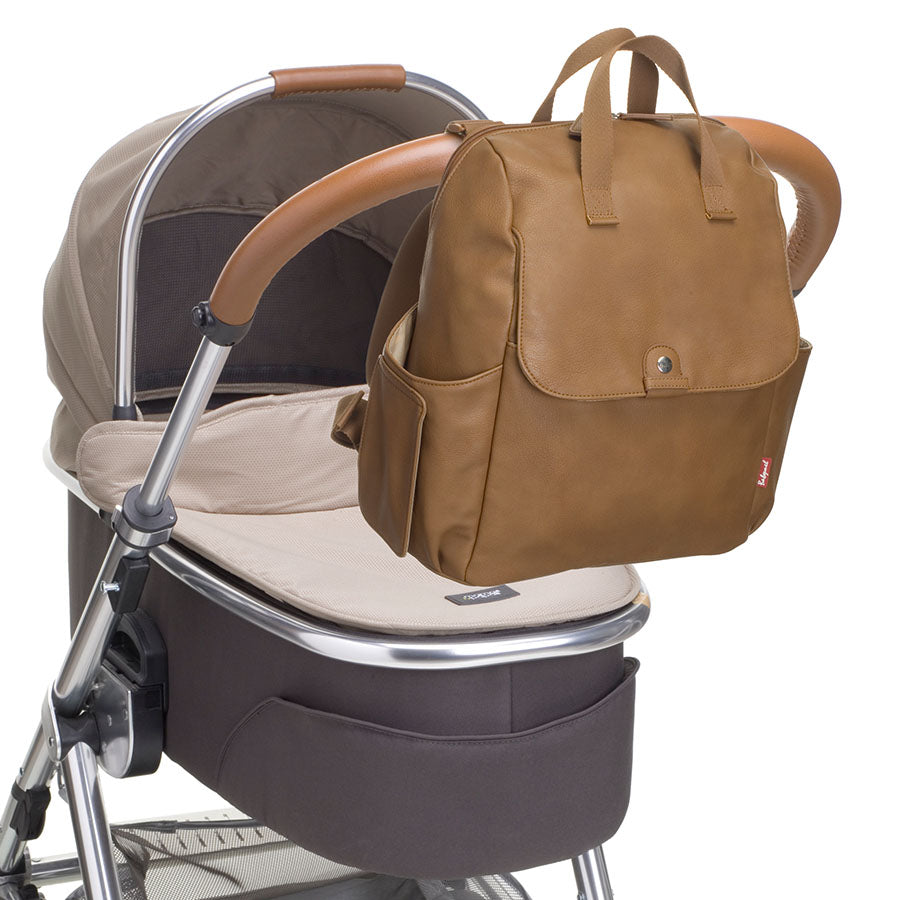 Babymel Robyn Convertible Faux Leather Diaper Backpack Tan